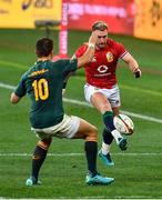 31 July 2021; Stuart Hogg of British and Irish Lions in action against Handré Pollard of South Africa during the second test of the British and Irish Lions tour match between South Africa and British and Irish Lions at Cape Town Stadium in Cape Town, South Africa. Photo by Ashley Vlotman/Sportsfile