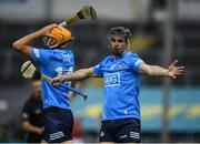 31 July 2021; Danny Sutcliffe, right, and Ronan Hayes of Dublin react during the GAA Hurling All-Ireland Senior Championship Quarter-Final match between Dublin and Cork at Semple Stadium in Thurles, Tipperary. Photo by David Fitzgerald/Sportsfile