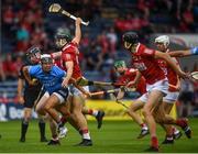 31 July 2021; Cian Boland of Dublin in action against Conor Cahalane, left, and Mark Coleman of Cork the GAA Hurling All-Ireland Senior Championship Quarter-Final match between Dublin and Cork at Semple Stadium in Thurles, Tipperary. Photo by David Fitzgerald/Sportsfile