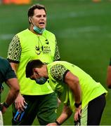 31 July 2021; South Africa head coach Rassie Erasmus acting as waterboy during the second test of the British and Irish Lions tour match between South Africa and British and Irish Lions at Cape Town Stadium in Cape Town, South Africa. Photo by Ashley Vlotman/Sportsfile