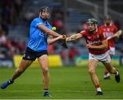 31 July 2021; Donal Burke of Dublin in action against Mark Coleman of Cork during the GAA Hurling All-Ireland Senior Championship Quarter-Final match between Dublin and Cork at Semple Stadium in Thurles, Tipperary. Photo by David Fitzgerald/Sportsfile
