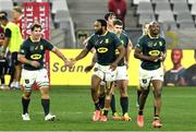 31 July 2021; Lukhanyo Am of South Africa celebrates after scoring a try during the second test of the British and Irish Lions tour match between South Africa and British and Irish Lions at Cape Town Stadium in Cape Town, South Africa. Photo by Ashley Vlotman/Sportsfile