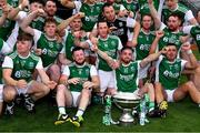 31 July 2021; Fermanagh players celebrate after the presentation following the Lory Meagher Cup Final match between Fermanagh and Cavan at Croke Park in Dublin.  Photo by Ray McManus/Sportsfile