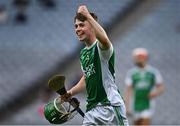 31 July 2021; Tom Keenan of Fermanagh, who scored a hat-trick, celebrates as he leaves the field after being substituted during the Lory Meagher Cup Final match between Fermanagh and Cavan at Croke Park in Dublin.  Photo by Sam Barnes/Sportsfile