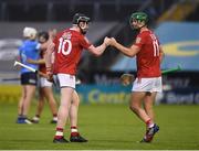 31 July 2021; Conor Cahalane, left, and Séamus Harnedy of Cork celebrate following the GAA Hurling All-Ireland Senior Championship Quarter-Final match between Dublin and Cork at Semple Stadium in Thurles, Tipperary. Photo by David Fitzgerald/Sportsfile