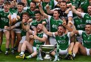 31 July 2021; Fermanagh players celebrate with the Lory Meagher Cup after their side's victory in the Lory Meagher Cup Final match between Fermanagh and Cavan at Croke Park in Dublin. Photo by Sam Barnes/Sportsfile