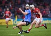 31 July 2021; Liam Rushe of Dublin in action against Shane Barrett of Cork the GAA Hurling All-Ireland Senior Championship Quarter-Final match between Dublin and Cork at Semple Stadium in Thurles, Tipperary. Photo by David Fitzgerald/Sportsfile