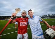 31 July 2021; Seán O'Leary Hayes of Cork, left, and team-mate Ger Millerick celebrate following the GAA Hurling All-Ireland Senior Championship Quarter-Final match between Dublin and Cork at Semple Stadium in Thurles, Tipperary. Photo by David Fitzgerald/Sportsfile