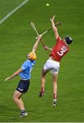 31 July 2021; Robert Downey of Cork in action against Ronan Hayes of Dublin during the GAA Hurling All-Ireland Senior Championship Quarter-Final match between Dublin and Cork at Semple Stadium in Thurles, Tipperary. Photo by Piaras Ó Mídheach/Sportsfile