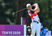1 August 2021; Paul Casey of Great Britain plays his tee shot on the fifth hole during round 4 of the men's individual stroke play at the Kasumigaseki Country Club during the 2020 Tokyo Summer Olympic Games in Kawagoe, Saitama, Japan. Photo by Ramsey Cardy/Sportsfile