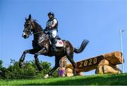 1 August 2021; Huadong Sun of China riding Lady Chin V't Moerven Z during the eventing cross country team and individual session at the Sea Forest Cross-Country Course during the 2020 Tokyo Summer Olympic Games in Tokyo, Japan. Photo by Stephen McCarthy/Sportsfile