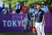 1 August 2021; Xander Schauffele of USA reacts after putting on the 18th green to win gold during round 4 of the men's individual stroke play at the Kasumigaseki Country Club during the 2020 Tokyo Summer Olympic Games in Kawagoe, Saitama, Japan. Photo by Ramsey Cardy/Sportsfile