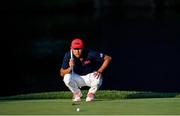 1 August 2021; Collin Morikawa of USA lines up a putt on the 18th during the bronze medal play-off in round 4 of the men's individual stroke play at the Kasumigaseki Country Club during the 2020 Tokyo Summer Olympic Games in Kawagoe, Saitama, Japan. Photo by Ramsey Cardy/Sportsfile