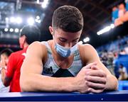 1 August 2021; Rhys McClenaghan of Ireland reacts following his performance in the men's pommel horse final at the Ariake Gymnastics Centre during the 2020 Tokyo Summer Olympic Games in Tokyo, Japan. Photo by Stephen McCarthy/Sportsfile