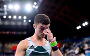 1 August 2021; Rhys McClenaghan of Ireland reacts during the men's pommel horse final at the Ariake Gymnastics Centre during the 2020 Tokyo Summer Olympic Games in Tokyo, Japan. Photo by Stephen McCarthy/Sportsfile