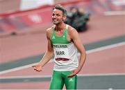 1 August 2021; Thomas Barr of Ireland reacts after finishing fourth in his semifinal of the men's 400 metres hurdles at the Olympic Stadium on day nine of the 2020 Tokyo Summer Olympic Games in Tokyo, Japan. Photo by Ramsey Cardy/Sportsfile