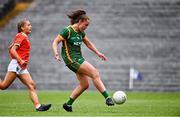 1 August 2021; Emma Duggan of Meath shoots to score her side's first goal during the TG4 Ladies Football All-Ireland Championship Quarter-Final match between Armagh and Meath at St Tiernach's Park in Clones, Monaghan. Photo by Sam Barnes/Sportsfile