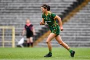 1 August 2021; Niamh O'Sullivan of Meath after scoring her side's second goal during the TG4 Ladies Football All-Ireland Championship Quarter-Final match between Armagh and Meath at St Tiernach's Park in Clones, Monaghan. Photo by Sam Barnes/Sportsfile