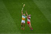 1 August 2021; Luke O'Connor of Offaly in action against Darragh McCloskey of Derry during the Christy Ring Cup Final match between Derry and Offaly at Croke Park in Dublin. Photo by Daire Brennan/Sportsfile