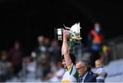 1 August 2021; Offaly captain Ben Connelly lifts the Christy Ring cup after the Christy Ring Cup Final match between Derry and Offaly at Croke Park in Dublin. Photo by Piaras Ó Mídheach/Sportsfile