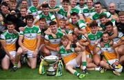 1 August 2021; The Offaly players celebrate after the Christy Ring Cup Final match between Derry and Offaly at Croke Park in Dublin. Photo by Ray McManus/Sportsfile