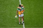 1 August 2021; Ross Ravenhill, left, and Shane Kinsella of Offaly celebrate after the Christy Ring Cup Final match between Derry and Offaly at Croke Park in Dublin. Photo by Daire Brennan/Sportsfile