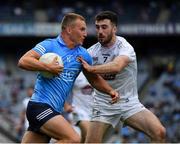 1 August 2021; Ciarán Kilkenny of Dublin is tackled by Kevin Flynn of Kildare during the Leinster GAA Football Senior Championship Final match between Dublin and Kildare at Croke Park in Dublin. Photo by Ray McManus/Sportsfile