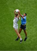 1 August 2021; Aaron Masterson of Kildare in action against James McCarthy of Dublin during the Leinster GAA Football Senior Championship Final match between Dublin and Kildare at Croke Park in Dublin. Photo by Daire Brennan/Sportsfile