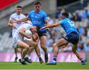 1 August 2021; Kevin Flynn of Kildare in action against Brian Howard, 6, and Niall Scully of Dublin during the Leinster GAA Football Senior Championship Final match between Dublin and Kildare at Croke Park in Dublin. Photo by Piaras Ó Mídheach/Sportsfile