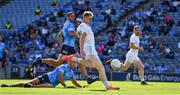 1 August 2021; Daniel Flynn of Kildare shoots to score his side's first goal, in the 62nd minute, during the Leinster GAA Football Senior Championship Final match between Dublin and Kildare at Croke Park in Dublin. Photo by Ray McManus/Sportsfile