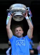 1 August 2021; Dublin captain Jonny Cooper lifts the Delaney cup after the Leinster GAA Football Senior Championship Final match between Dublin and Kildare at Croke Park in Dublin. Photo by Ray McManus/Sportsfile