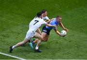 1 August 2021; Ciarán Kilkenny of Dublin in action against Kevin Flynn, left, and Darragh Malone of Kildare during the Leinster GAA Football Senior Championship Final match between Dublin and Kildare at Croke Park in Dublin. Photo by Daire Brennan/Sportsfile