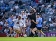 1 August 2021; Referee Martin McNally finds himself centre of the action during the Leinster GAA Football Senior Championship Final match between Dublin and Kildare at Croke Park in Dublin. Photo by Ray McManus/Sportsfile