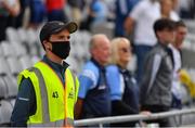 1 August 2021; All-Ireland and inter county referee David Coldrick, on duty as a Maor on Gate 4, stands during Amhrán na bhFiann before the Leinster GAA Football Senior Championship Final match between Dublin and Kildare at Croke Park in Dublin. Photo by Ray McManus/Sportsfile