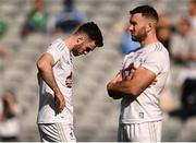 1 August 2021; Kildare players Kevin Flynn, left, and Fergal Conway after their side's defeat in the Leinster GAA Football Senior Championship Final match between Dublin and Kildare at Croke Park in Dublin. Photo by Piaras Ó Mídheach/Sportsfile