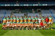 1 August 2021; The Offaly squad before the Christy Ring Cup Final match between Derry and Offaly at Croke Park in Dublin.  Photo by Ray McManus/Sportsfile