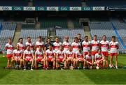1 August 2021; The Derry squad before the Christy Ring Cup Final match between Derry and Offaly at Croke Park in Dublin.  Photo by Ray McManus/Sportsfile