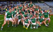 31 July 2021; Fermanagh players celebrate after the Lory Meagher Cup Final match between Fermanagh and Cavan at Croke Park in Dublin.  Photo by Ray McManus/Sportsfile