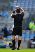 1 August 2021; Referee Martin McNally calls for a blood sub during the Leinster GAA Football Senior Championship Final match between Dublin and Kildare at Croke Park in Dublin. Photo by Ray McManus/Sportsfile