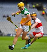 1 August 2021; Killian Sampson of Offaly in action against Shea Cassidy of Derry during the Christy Ring Cup Final match between Derry and Offaly at Croke Park in Dublin.  Photo by Ray McManus/Sportsfile