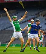 31 July 2021; Jack Berry of Cavan in action against John Paul McGarry of Fermanagh during the Lory Meagher Cup Final match between Fermanagh and Cavan at Croke Park in Dublin.  Photo by Ray McManus/Sportsfile
