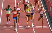 2 August 2021; Sifan Hassan of Netherlands, second left, wins her heat in round one of the women's 1500 metres at the Olympic Stadium on day ten of the 2020 Tokyo Summer Olympic Games in Tokyo, Japan. Photo by Ramsey Cardy/Sportsfile