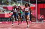 2 August 2021; Christine Mboma of Namibia, left, wins her heat of the women's 200 metre ahead of 2nd place Gabrielle Thomas of USA at the Olympic Stadium on day ten of the 2020 Tokyo Summer Olympic Games in Tokyo, Japan. Photo by Ramsey Cardy/Sportsfile