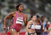 2 August 2021; Gabrielle Thomas of USA in action during the semi-final of the women's 200 metres at the Olympic Stadium on day ten of the 2020 Tokyo Summer Olympic Games in Tokyo, Japan. Photo by Ramsey Cardy/Sportsfile