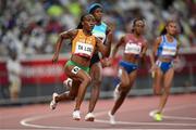 2 August 2021; Marie-Josee Ta Lou of Côte d'Ivoire on the way to winning the semi-final of the women's 200 metres at the Olympic Stadium on day ten of the 2020 Tokyo Summer Olympic Games in Tokyo, Japan. Photo by Ramsey Cardy/Sportsfile