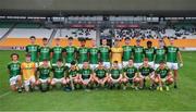 2 August 2021; The Meath squad before the 2021 Electric Ireland Leinster Minor Football Championship Final match between Meath and Dublin at Bord Na Mona O'Connor Park in Tullamore, Offaly. Photo by Ray McManus/Sportsfile