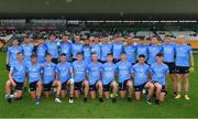 2 August 2021; The Dublin squad before the 2021 Electric Ireland Leinster Minor Football Championship Final match between Meath and Dublin at Bord Na Mona O'Connor Park in Tullamore, Offaly. Photo by Ray McManus/Sportsfile