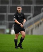 2 August 2021; Referee Johnny Murphy during the 2021 Electric Ireland Leinster Minor Football Championship Final match between Meath and Dublin at Bord Na Mona O'Connor Park in Tullamore, Offaly. Photo by Ray McManus/Sportsfile