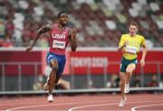 2 August 2021; Michael Cherry of USA on his way winning his semi-final of the men's 400 metres at the Olympic Stadium on day ten of the 2020 Tokyo Summer Olympic Games in Tokyo, Japan. Photo by Ramsey Cardy/Sportsfile