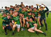 2 August 2021; Meath players celebrate victory in the 2021 Electric Ireland Leinster Minor Football Championship Final match between Meath and Dublin at Bord Na Mona O'Connor Park in Tullamore, Offaly. Photo by Ray McManus/Sportsfile